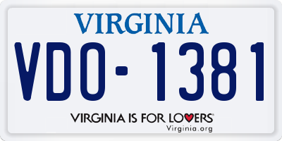 VA license plate VDO1381