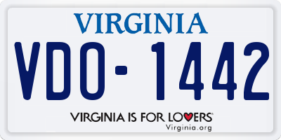 VA license plate VDO1442