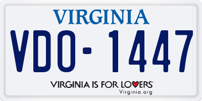 VA license plate VDO1447