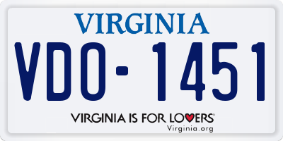VA license plate VDO1451