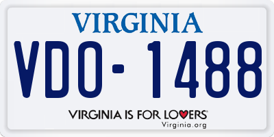 VA license plate VDO1488