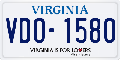 VA license plate VDO1580