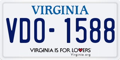 VA license plate VDO1588