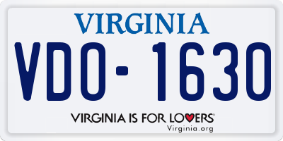 VA license plate VDO1630