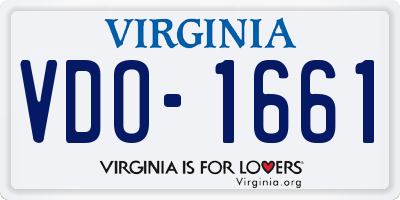 VA license plate VDO1661