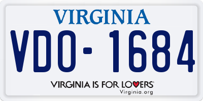 VA license plate VDO1684