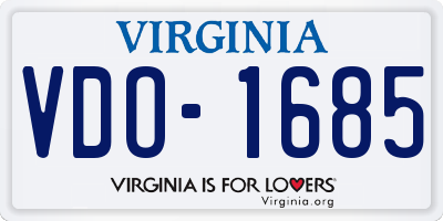 VA license plate VDO1685