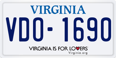 VA license plate VDO1690