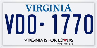 VA license plate VDO1770