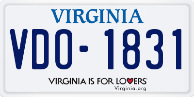 VA license plate VDO1831