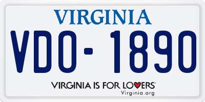 VA license plate VDO1890