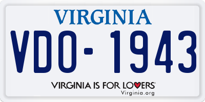 VA license plate VDO1943