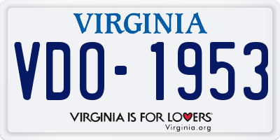 VA license plate VDO1953