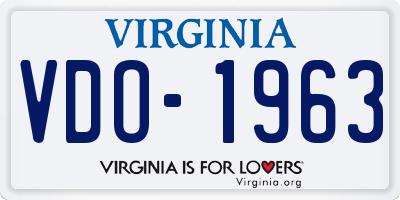VA license plate VDO1963