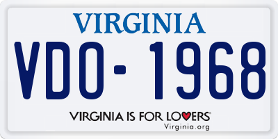 VA license plate VDO1968