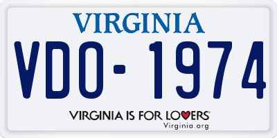 VA license plate VDO1974