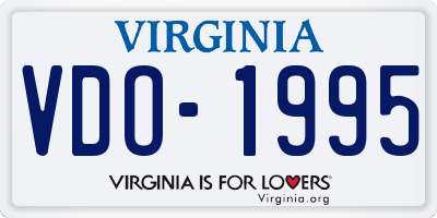 VA license plate VDO1995