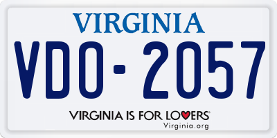 VA license plate VDO2057