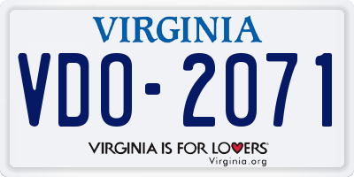 VA license plate VDO2071