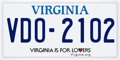 VA license plate VDO2102
