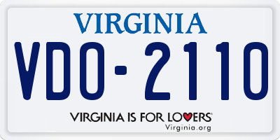 VA license plate VDO2110