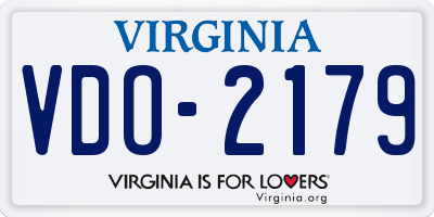 VA license plate VDO2179
