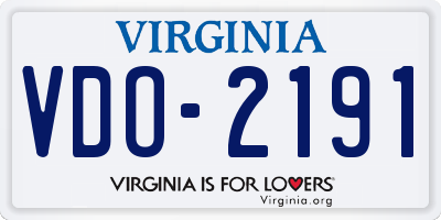 VA license plate VDO2191