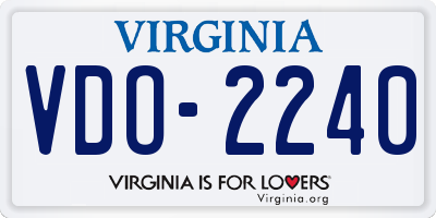VA license plate VDO2240