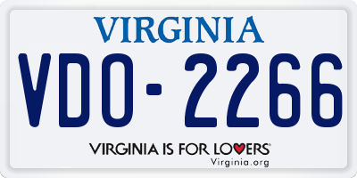 VA license plate VDO2266