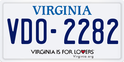 VA license plate VDO2282