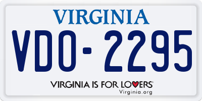 VA license plate VDO2295
