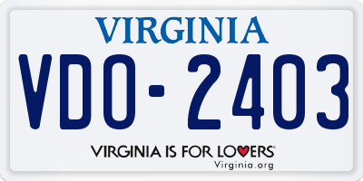 VA license plate VDO2403