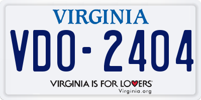 VA license plate VDO2404