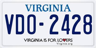 VA license plate VDO2428