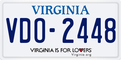 VA license plate VDO2448