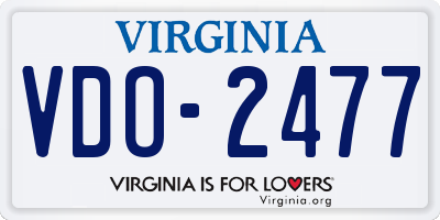 VA license plate VDO2477