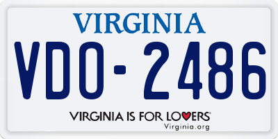 VA license plate VDO2486