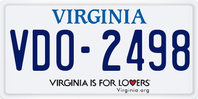 VA license plate VDO2498