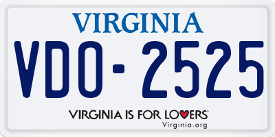 VA license plate VDO2525