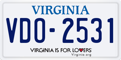 VA license plate VDO2531