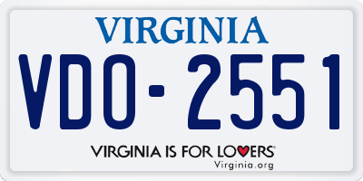 VA license plate VDO2551