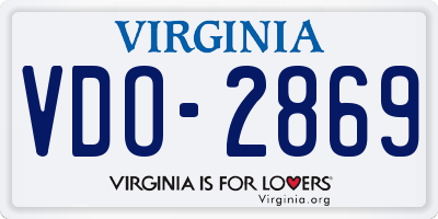 VA license plate VDO2869