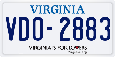VA license plate VDO2883