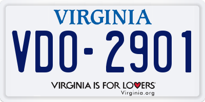 VA license plate VDO2901