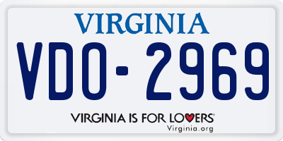 VA license plate VDO2969