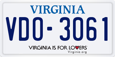 VA license plate VDO3061