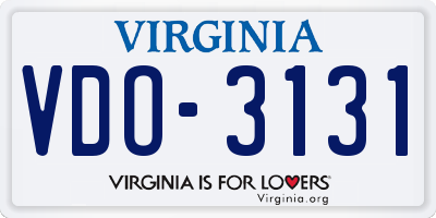 VA license plate VDO3131
