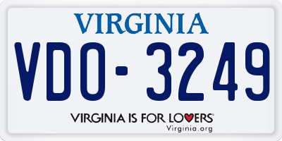VA license plate VDO3249