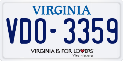 VA license plate VDO3359