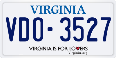 VA license plate VDO3527